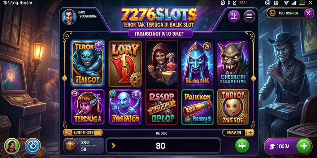 Screenshot memperlihatkan gameplay mendebarkan dan suasana horror di 7276SLOTS.