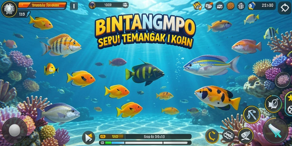 Gameplay BINTANGMPO yang seru dan mendebarkan saat menembak ikan.