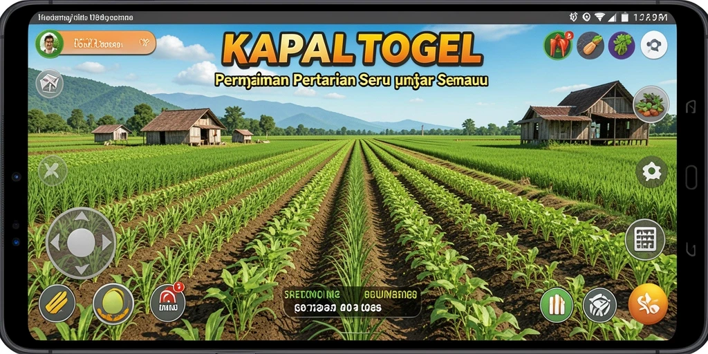 Tampilan gameplay KAPALTOGEL yang menampilkan aktivitas pertanian yang seru.