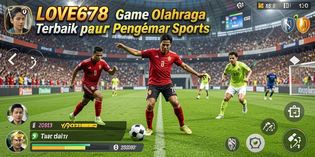 Tangkapan layar utama LOVE678 menampilkan aksi mendebarkan dari permainan olahraga.