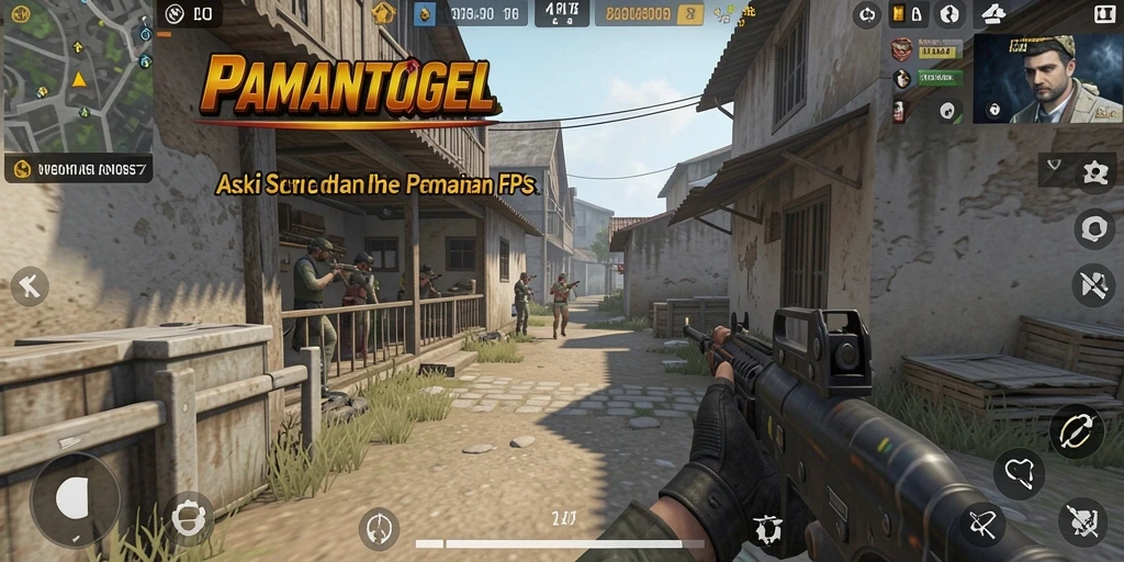 Tampilan gameplay mendebarkan di PAMANTOGEL dalam mode FPS.