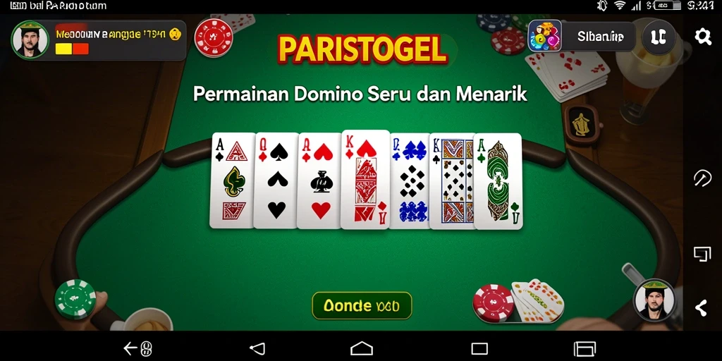 Screenshot utama PARISTOGEL memperlihatkan momen seru permainan domino.