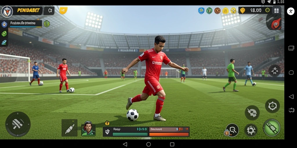 Tampilan utama PENIDABET menunjukkan aksi mendebarkan dalam game Football.