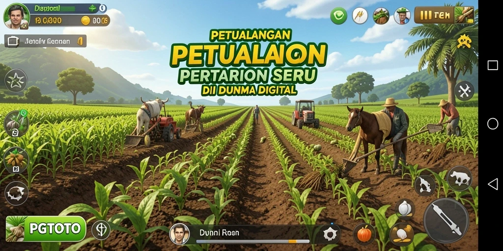 Tampilan gameplay PGTOTO yang menampilkan petualangan bertani yang seru dan interaktif.