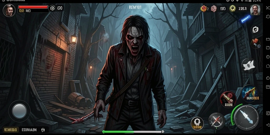 Tampilan gameplay menampilkan suasana horror yang mencekam dalam REMI101.