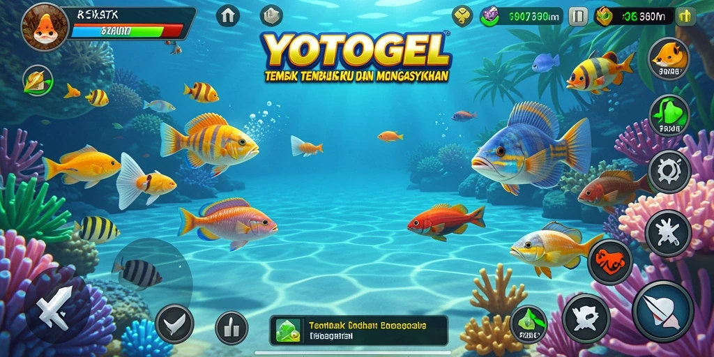 Tampilan layar permainan YOTOGEL dengan ikan beragam dan grafis yang menakjubkan.